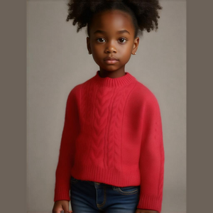 Old Navy Girls Large Red Cable Knit High Neck Sweater NWT